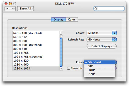 Display System Preference Panel
