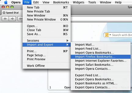 importing bookmarks in Opera