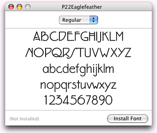 Eaglefather in Font Book