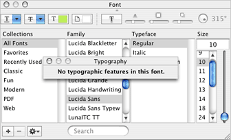 Ny typographic features found