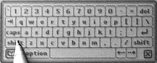 Virtual keyboard on a Newton
