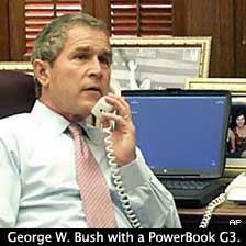 George W. Bush with a PowerBook G3