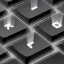 detail of Logitech illuminated keyboard