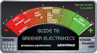 December 2009 Greenpeace electronics ratings
