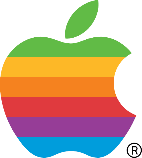 striped Apple logo