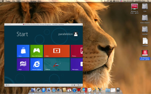 Parallels for Mac now supports the Windows 8 Consumer Preview