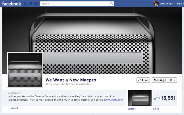 'We Want a New Macpro' petition on Facebook