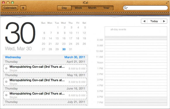 iCal's faux leather look