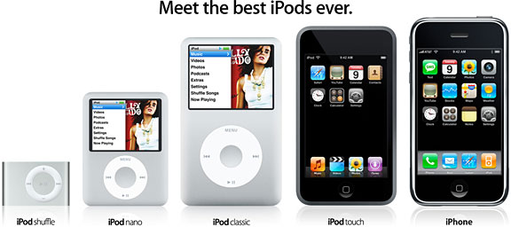 history of apple ipod versions