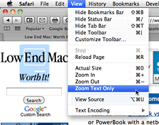 Zoom Text Only option in Safari