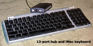 13-port hub with iMac keyboard