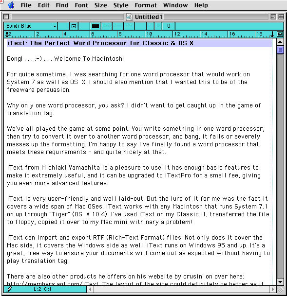 iText for the Classic Mac OS