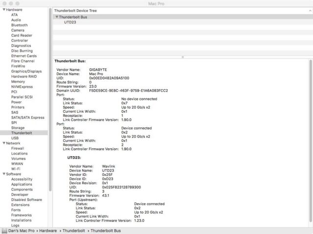 osx check thunderbolt version
